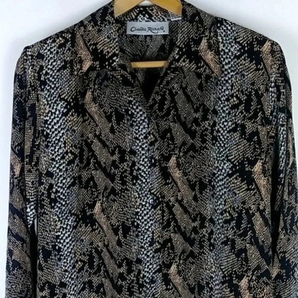 Vintage Claudia Richard Snakeskin Print Top - Picture 8 of 11